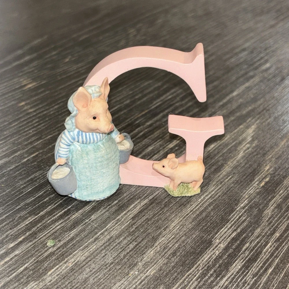 Peter Rabbit Alphabet Figurine Enesco 2005 Letter‎ G Aunt Pettitoes A4999
